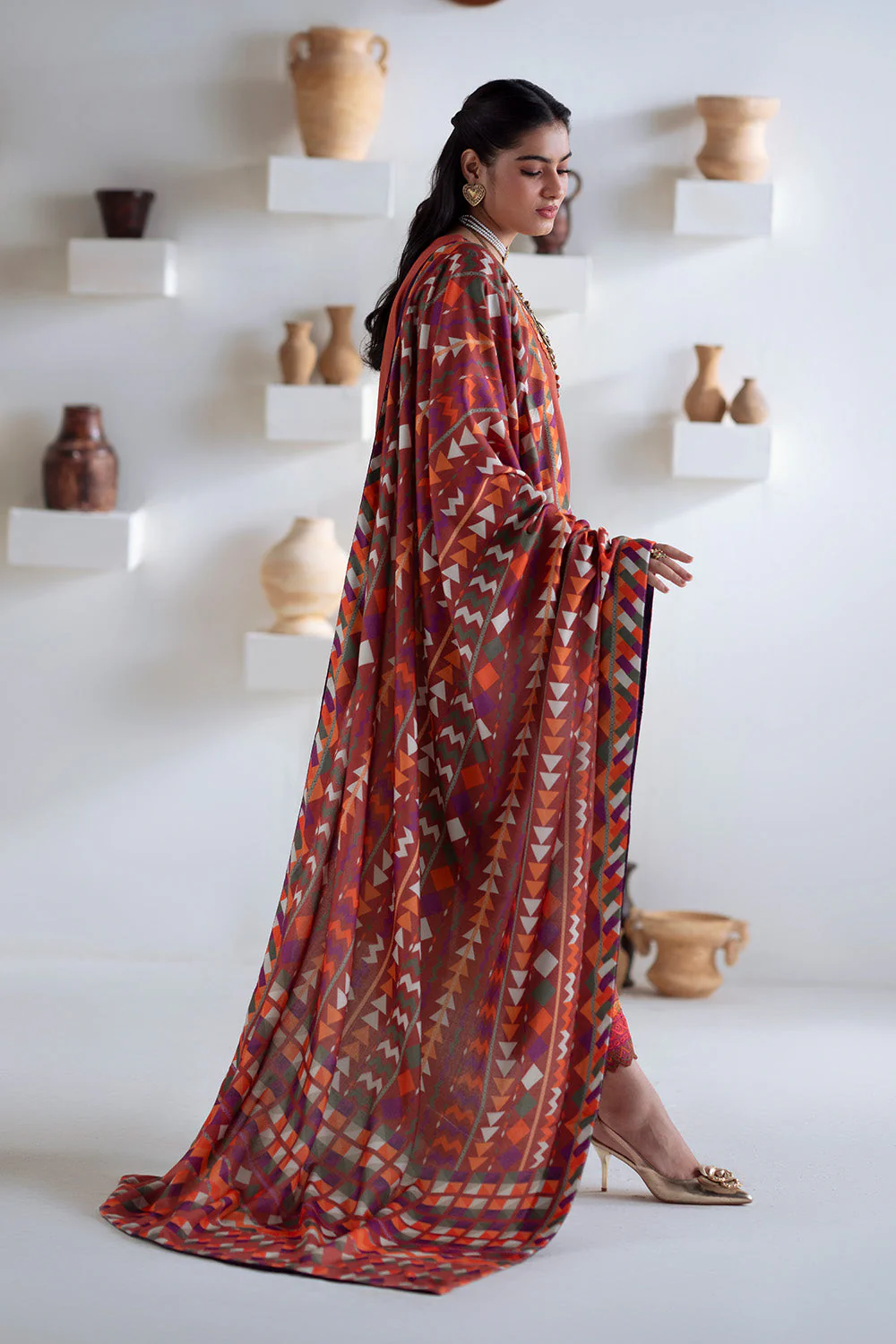 3 Piece Embroidered Khaddar BADRAI - FSU5673 - Image 4